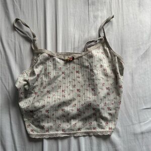 Floral Striped Camisole Top